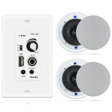 Herdio 6.5 Inch Bluetooth Ceiling Speakers - 320W 2-Way Flush Mount In-Wall Amplifier Receiver for Home Theater & Bathroom