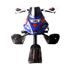 Durable Metal Snowmobile Sled for Kids - Motorcycle-Inspired Snow Sled