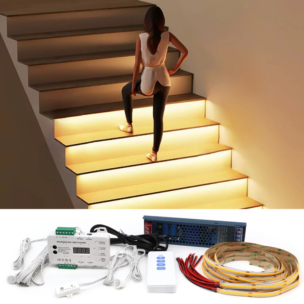 Dynamic Dimmable Indoor Stair Lights With Pir Motion Sensors & Daylight Control For 16-20 Steps 313030916969
