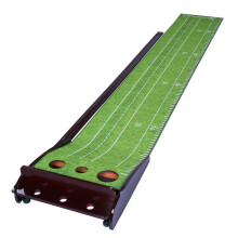 TL500 Adjustable Height Solid Wood Golf Putter Training Aid with Crystal Velvet Surface - Portable & Foldable Putting Green