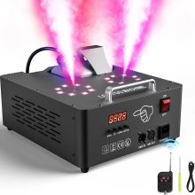 2000W Double Tube Adjustable RGB LED Fog Machine - 13CH Stage Smoke & Colorful Spray Equipment