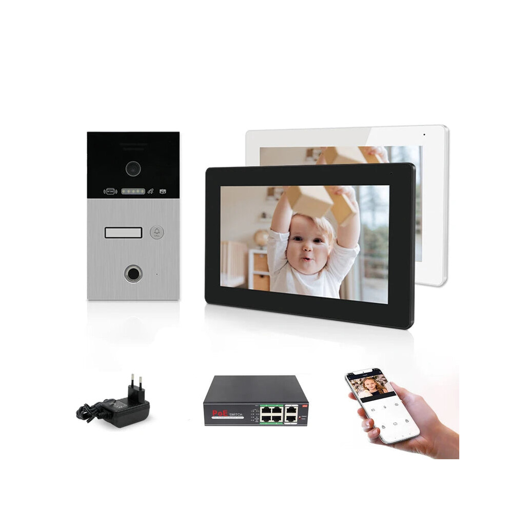 Smart 7-Inch Wifi Video Intercom Doorbell With Tuya Cameras & Fingerprint/Rfic Card Unlock For Apartments 744759158734