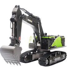 Huina 1593 RC Excavator: 22CH Caterpillar Alloy Dumper Truck & 1:14 Tractor Loader - 2.4G Radio Controlled Engineering Toy