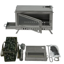Compact Stainless Steel Folding Wood Heater & Portable Camping Stove
