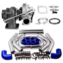 High-Performance T3 T4 Universal Turbo Kit with V-Band, 420HP Capacity, 0.63 A/R, 64mm, Includes 8-Piece Piping for 4-6 Cylinder Engines