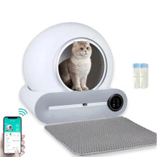 Automatic Self-Cleaning Cat Litter Box with Odor Elimination, App Control, and 65L Maximum Capacity - I for Large Cats