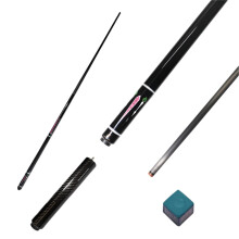 Advanced Carbon Fiber Pool Cue with 12.9mm Tip, 19oz Weight, and Tech Wood Design - Sleek Black Finish