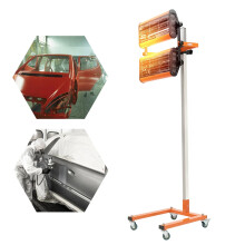 Dual 1000W Infrared Radiator Paint Dryer with Adjustable Timer and Support Column - Corded, Orange Finish
