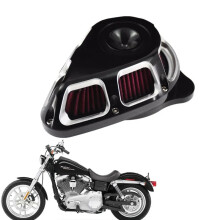 Matte Chrome Multi-Angle Air Cleaner Filter Kit for Harley Sportster XL (07-20), Dyna Fatbob, Softail (00-20), Touring FLHX FLHR (00-20)
