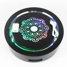 Rechargeable LED Laser Light Base for Hookah - Colorful Force Field Tray for Shisha Lounge