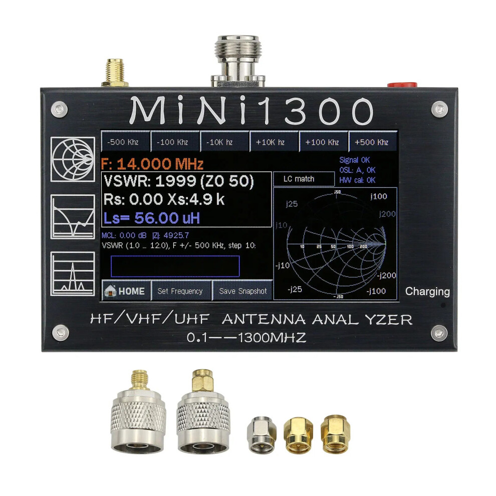 Hamgeek Mini1300 Antenna Analyzer - 1300Mhz Hf/Vhf/Uhf With 4.3 Touch Screen & Durable Aluminum Alloy Shell 711181654257