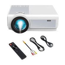 High-Definition 1080p Home Theater Projector with 12000 Lumens, WiFi, Bluetooth, HD USB, VGA, AV Compatibility for iOS & Android Devices