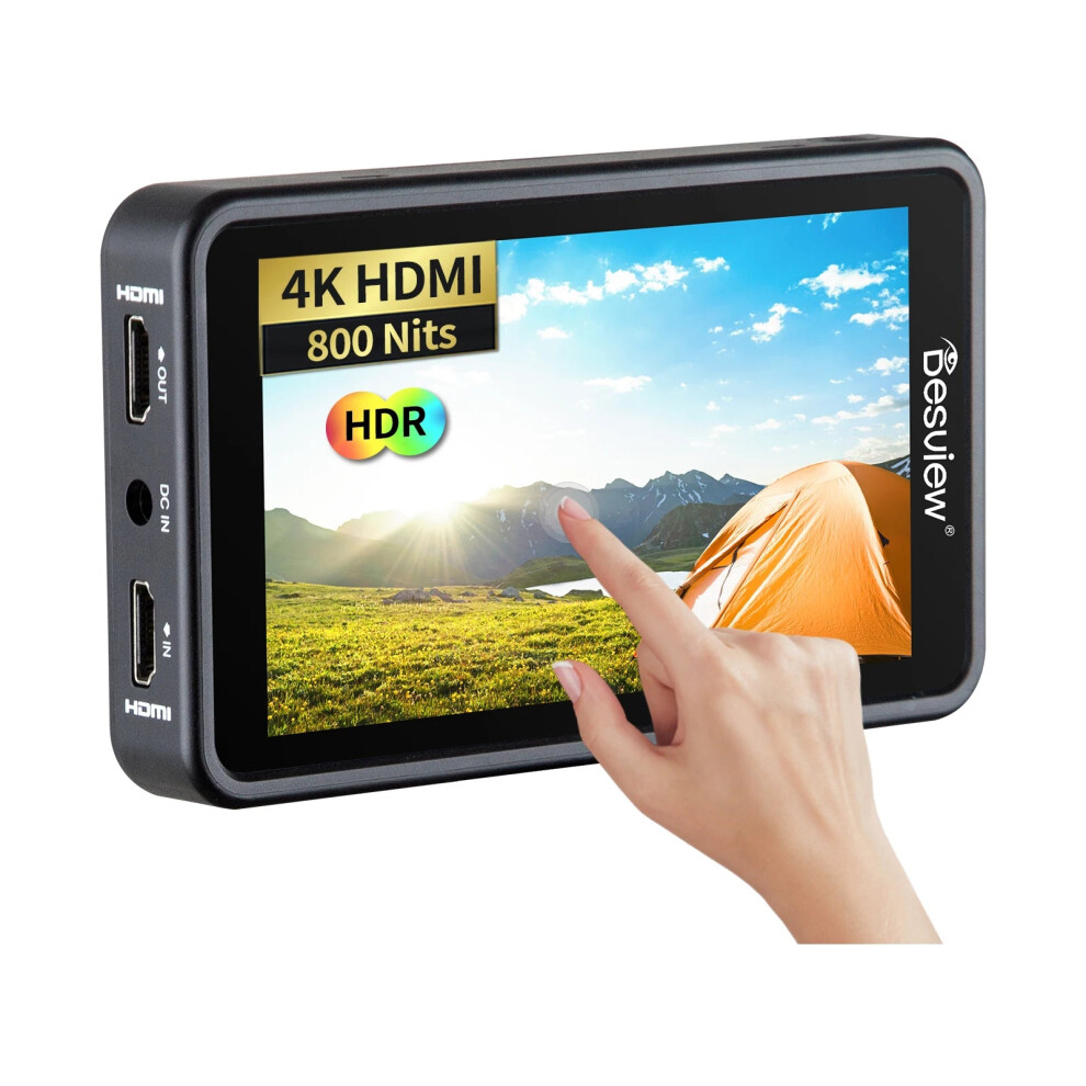 Desview 5.5-Inch Touchscreen Camera Field Monitor - 800 Nits, 3D Lut, Hdr, 4K Hdmi Input, 8V Dc Output For Dslr Cameras 7445032984936