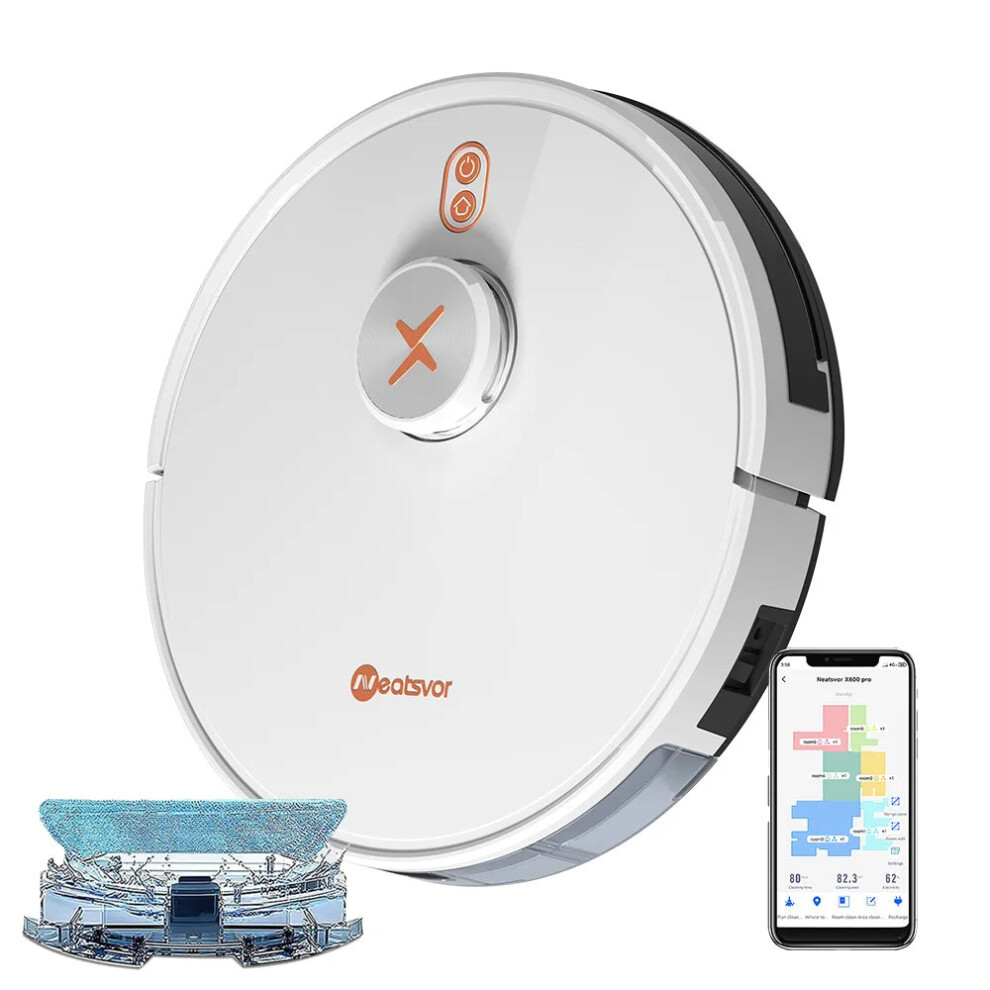 Neatsvor X600Pro Robot Vacuum Cleaner - 6000Pa Suction, Wet & Dry Mop, Smart Home Integration, WiFi & App Control, Laser Navigation-image-OPC-PMGHXS7-NEW