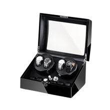 Elegant Mechanical Watch Storage Box with Accessory Compartments