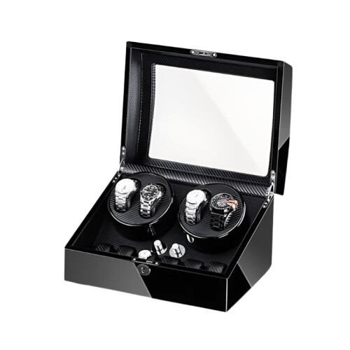 Elegant Mechanical Watch Storage Box with Accessory Compartments