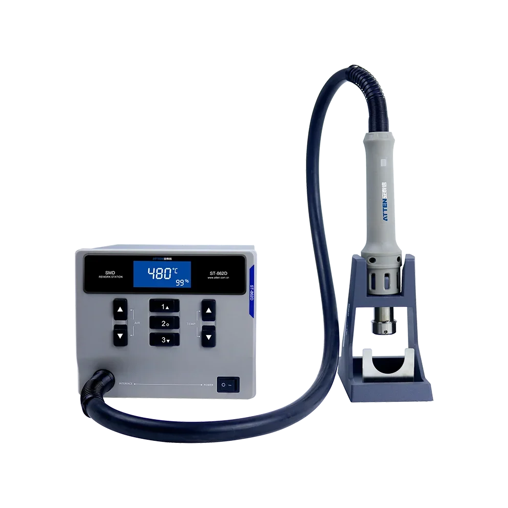 220V 1000W Atten St-862D Hot Air Gun With Digital Display - Lead-Free Bga Rework & Desoldering Station With Automatic Sleep Mode 744110450927