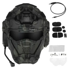 Full Coverage Tactical Combat Helmet with Dual Lens for Shooting Sports, Hunting, Paintball, and Head Protection