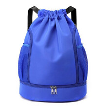 Waterproof Fitness Drawstring Backpack with Ball & Shoe Compartments - I for Men's Gym & Football Gear