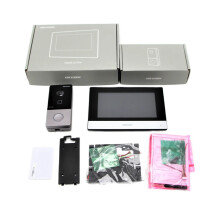 Hikvision DS-KIS603 Video Intercom Kit with Standard PoE Doorbell, WiFi Monitor, and Door Station