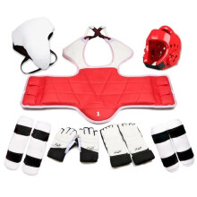 Ultimate Taekwondo & Kickboxing Protective Gear Set: Helmet, Shin Guards, Arm Armor, WTF Foot Gloves