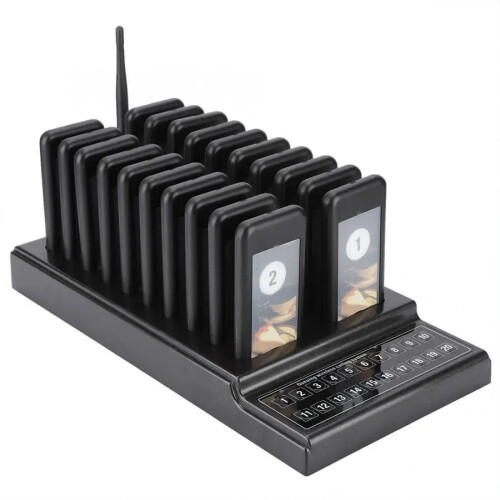 Wireless Paging Queue System - 20 Channel Restaurant Pager for Efficient Waitstaff and Customer Management