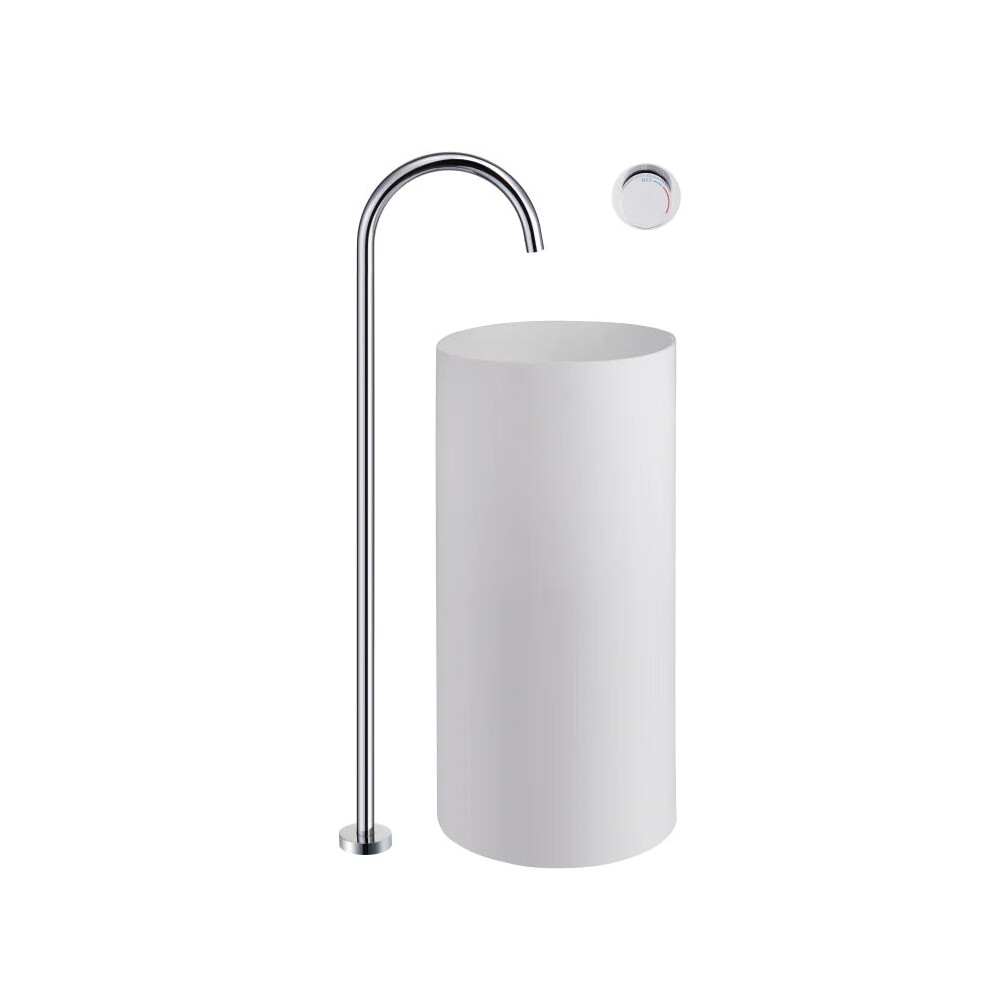 Elegant Floor Stand Basin Faucet - High Tall Sink Tap With Cold & Hot Water Feature, Perfect For Bathtubs And Vertical Basins 744759052575