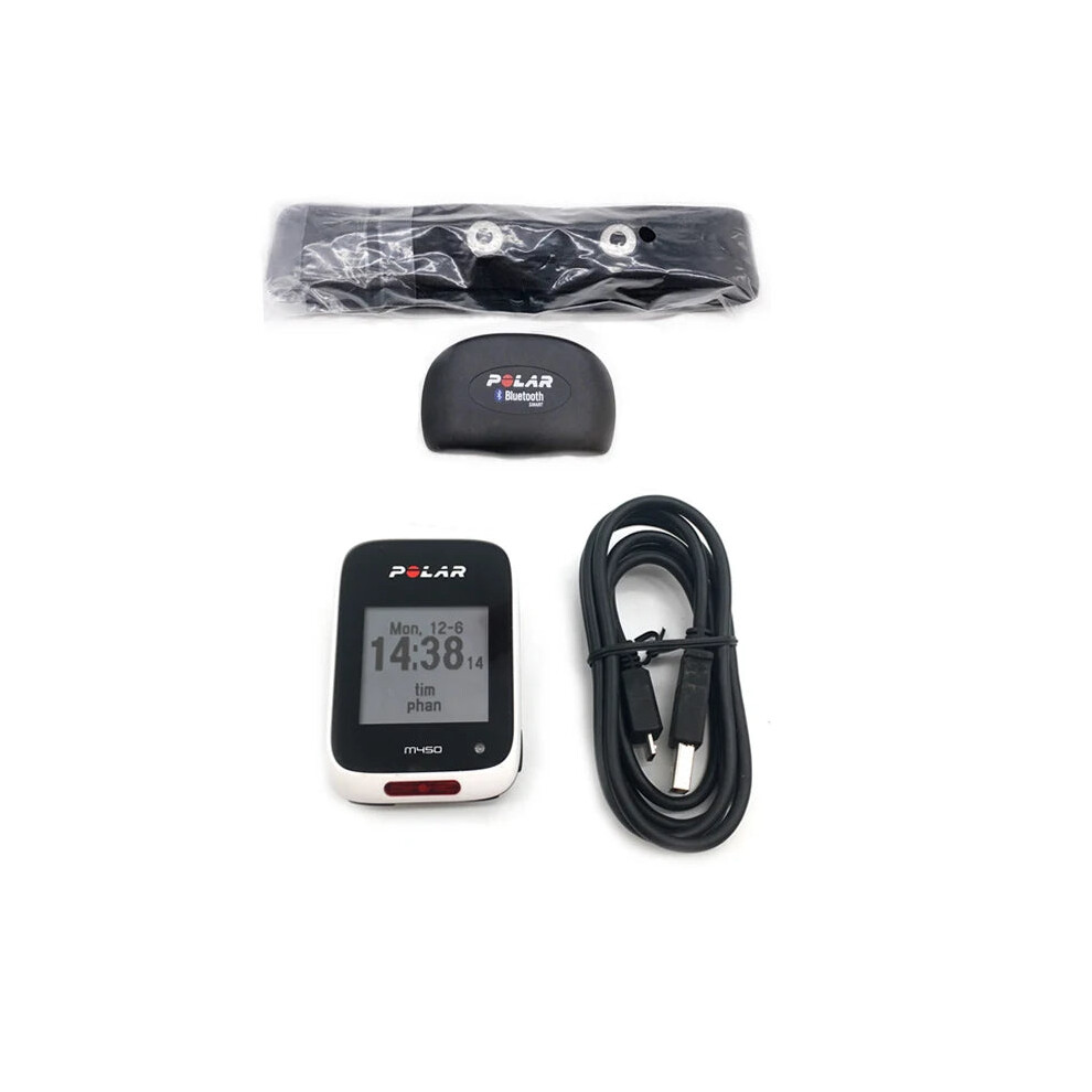 Polar M450 HR GPS Bike Computer & H7 Heart Rate Monitor - Multilingual Support (English, Portuguese, Russian, Spanish, French)