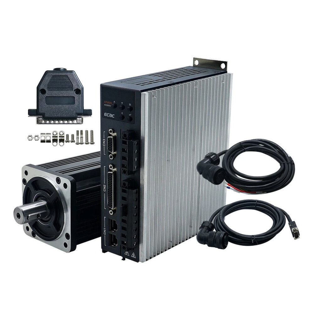 High-Performance 1Kw Servo Motor 2500Ppr, 4Nm, Ac220v, 2500Rpm With Rs485 Drive & 3M Cables For Cnc Routers 744110067101