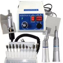 Precision Dental Lab Micromotor N3: 35K RPM Electric Motor with Straight Handpiece, Contra Angle Polisher & 10 Burs Set