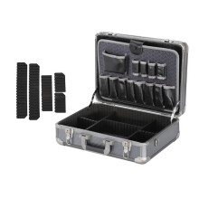 Multi-Purpose Aluminum Tool Box Organizer with Lock – Complete Electricians Storage Case Set