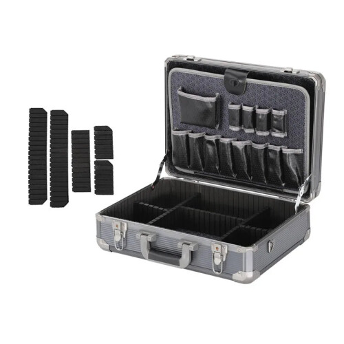 Multi-Purpose Aluminum Tool Box Organizer with Lock – Complete Electricians Storage Case Set
