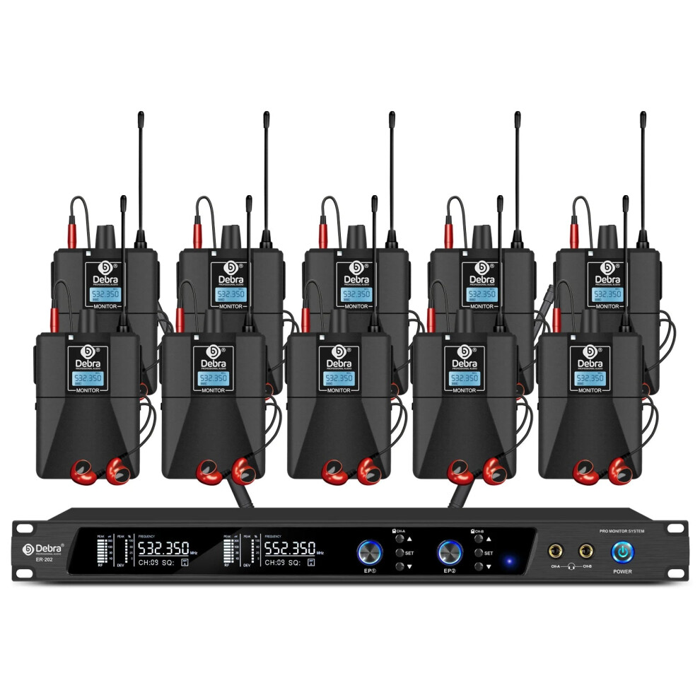 Debra Er 202 Professional Uhf In-Ear Monitor System With Bluetooth 5.0 For Stage And Outdoor Performances 726084883468