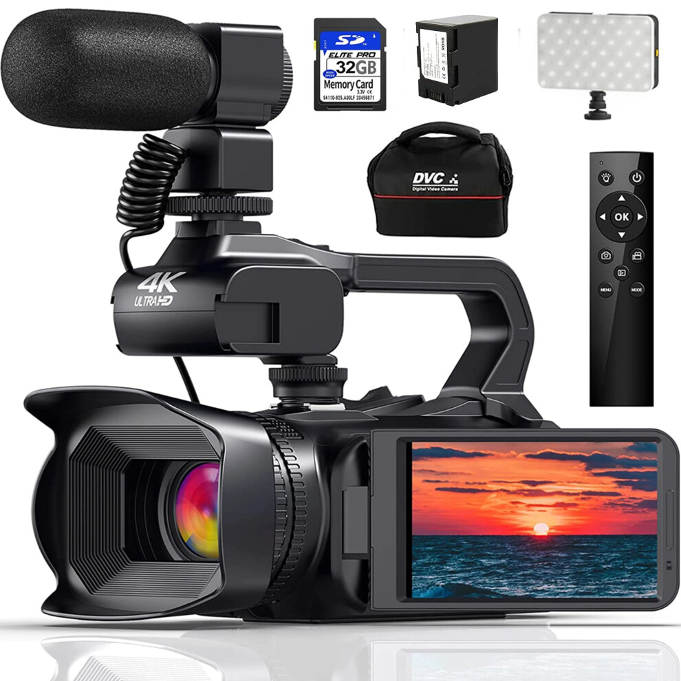 Ultra Hd 4K 60Fps Video Camera With 18X Zoom & 64Mp For Vlogging - Touchscreen Camcorder 7445039975944