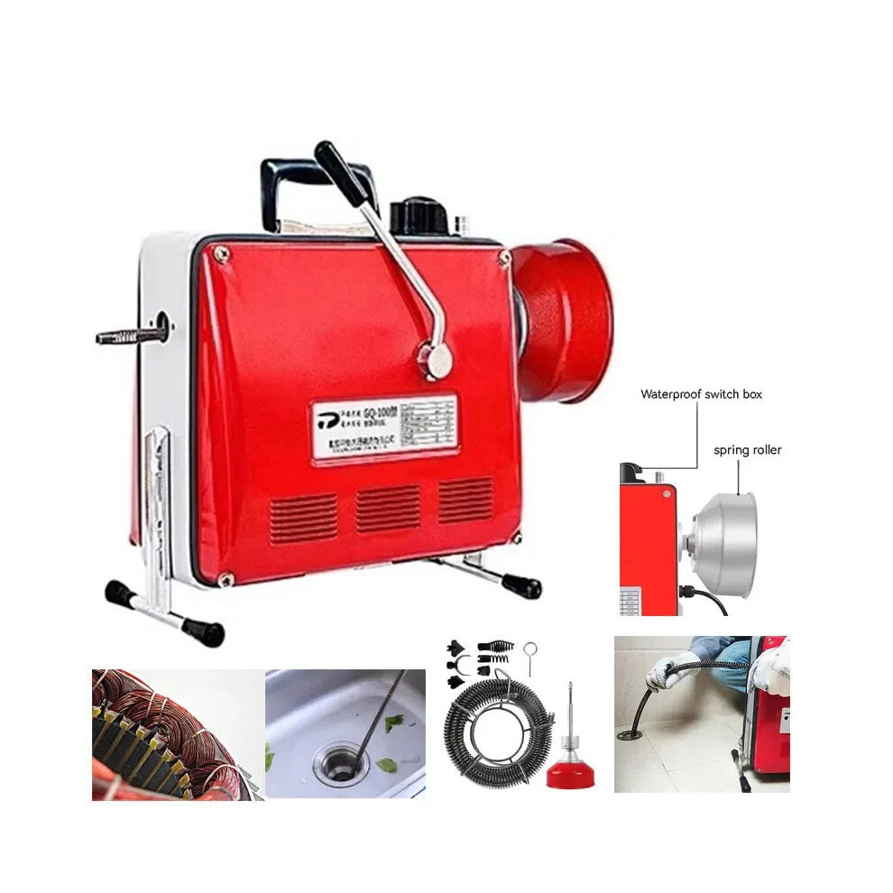 220V Automatic Electric Pipe Dredging Machine - Efficient Sewer Dredger For Toilets & Floor Drains 313112723706