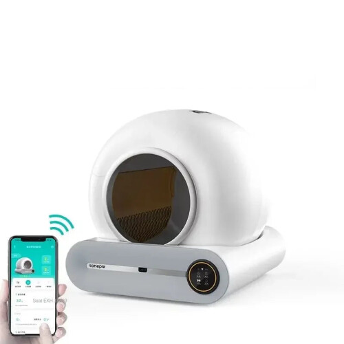 Tonepie Smart Cat Litter Box with App Control & Ionic Deodorizer - 65L Capacity, English Version, Ships from Spain