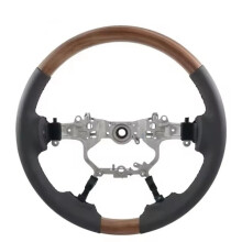 Premium Wooden Racing Steering Wheel for Toyota Land Cruiser FJ200, LC200, Prado FJ150, Crown 14th, Alphard, Vellfire (2015-2023)