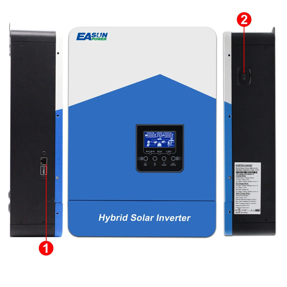 Easun Power 7Kw Hybrid Solar Inverter With Built-In 80A/110A Mppt Charger - 48V/12V Photovoltaic System, 230Vac, Max Pv 450V 313028020029