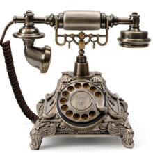 Vintage White Rotary Cordless Phone with GSM SIM Compatibility for Home, Office, or Hotel Use