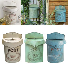 Charming Vintage European Farmhouse Wall-Mount Mailbox - Waterproof Pastoral Style Letter & Newspaper Box for Garden Decor