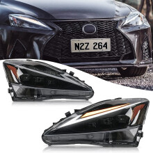 Lexus 2006-2014 IS Series LED Headlights Assembly with Amber Projector