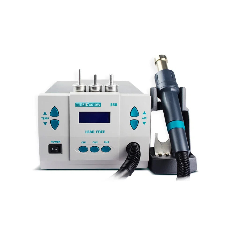 1000W 110V Quick 861Dw Lead-Free Hot Air Soldering Station With Microcomputer Temperature Control & 7 Nozzles 744759691286
