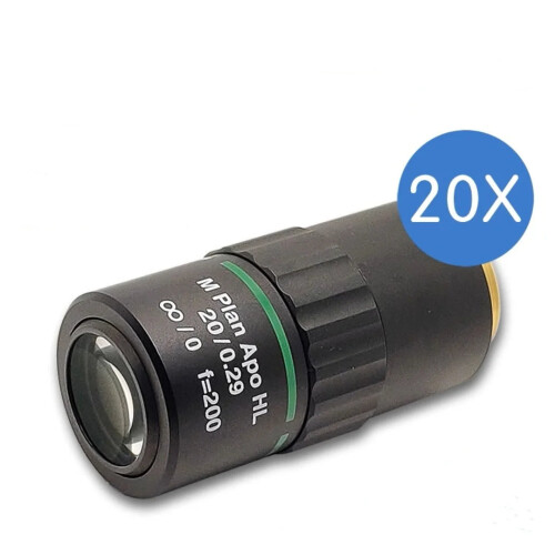Advanced 20x Plan Apo Objective Lens with Extended Working Distance & Apochromatic Correction - I Replacement for Mitutoyo