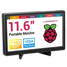 11.6-Inch Portable 1080p Full HD IPS Monitor with Foldable Stand, HDMI & VGA Compatible for Raspberry Pi, Jetson Nano, BeagleBone