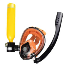 Compact 0.5L Scuba Lung Tank with Full Face Snorkel Mask for Diving Adventures