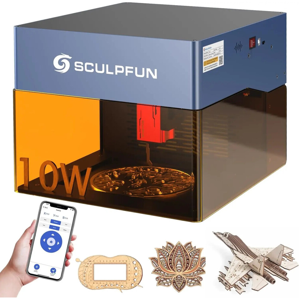 Sculpfun Icube Pro 10: Compact 5W/3W Laser Engraver With Smoke Filter & Temperature Control For Wood Engraving 313106718749