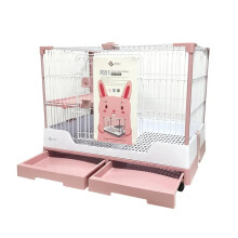 Spacious Anti-Spray Small Animal Cage with Easy-Clean Pull-Out Tray - Perfect for Rabbits, Dogs, Cats, and Guinea Pigs