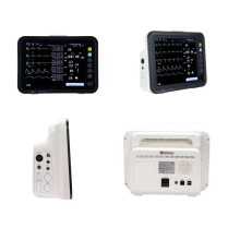 Compacte 12-inch 6-parameter veterinaire patiëntenmonitor met ECG, NIBP, PR, SpO2, ademhaling en temperatuurregistratie
