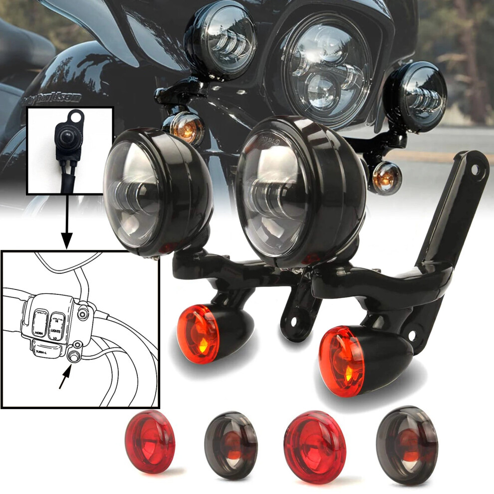 Premium Fog Brackets For Harley Cvo Street Glide Flhx (2006-2020) - Enhance Visibility With Auxiliary Ing Light 7445001718722