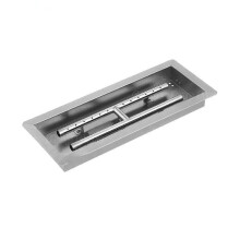 Square Stainless Steel Natural Gas Fire Pit Pan Burner for Outdoor Camping, Barbecue, and Backyard Grill